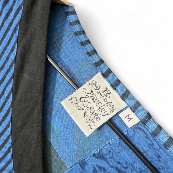 Parsley & Sage Tunic Dress M Patchwork Colorful Artsy Boho Lagenlook Blue Black - Picture 2 of 6